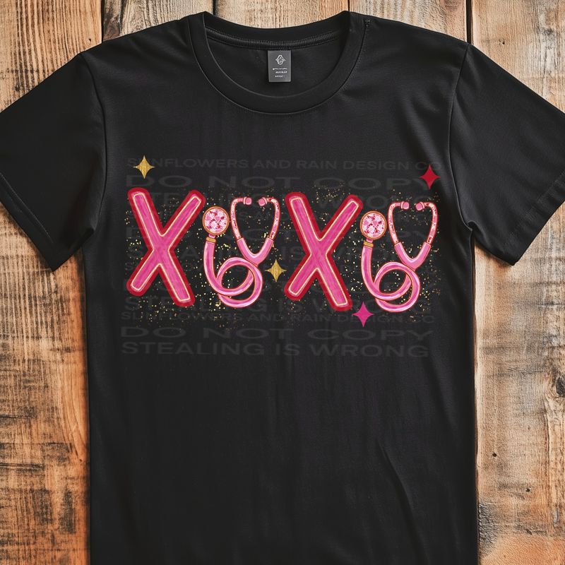 Nurse XOXO png file for sublimation and dtf shirts. Digital download only.