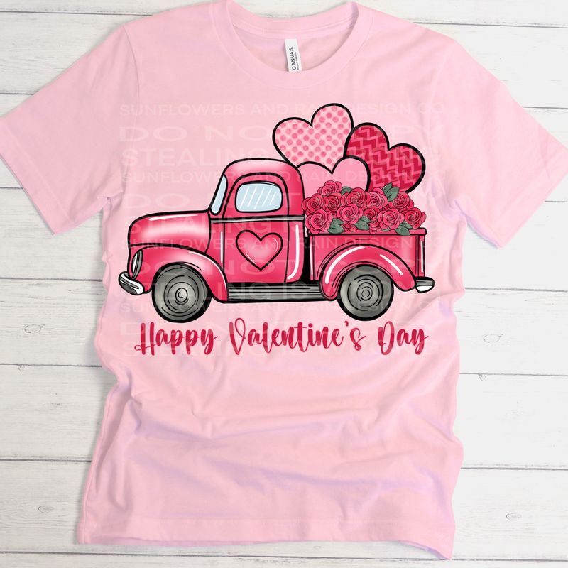 Valentine truck png file for sublimation and dtf shirts. Digital download only.