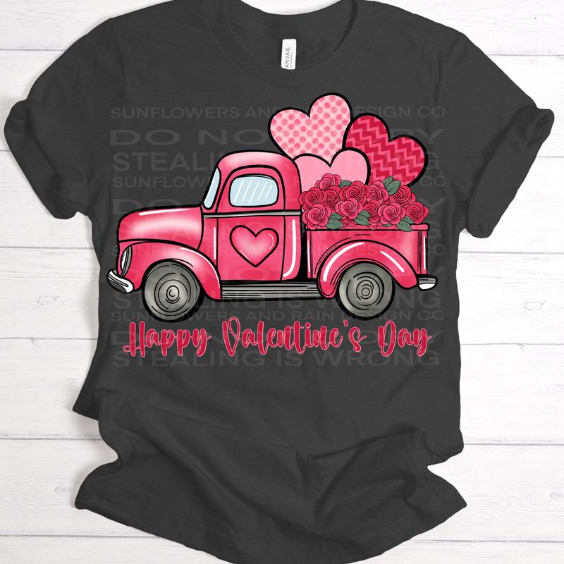 Valentine truck png file for sublimation and dtf shirts. Digital download only.