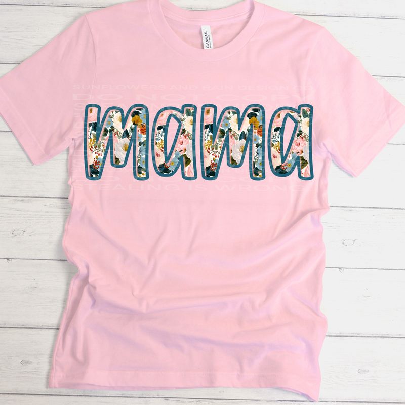Floral mama png file for sublimation and dtf shirts. Digital download only.