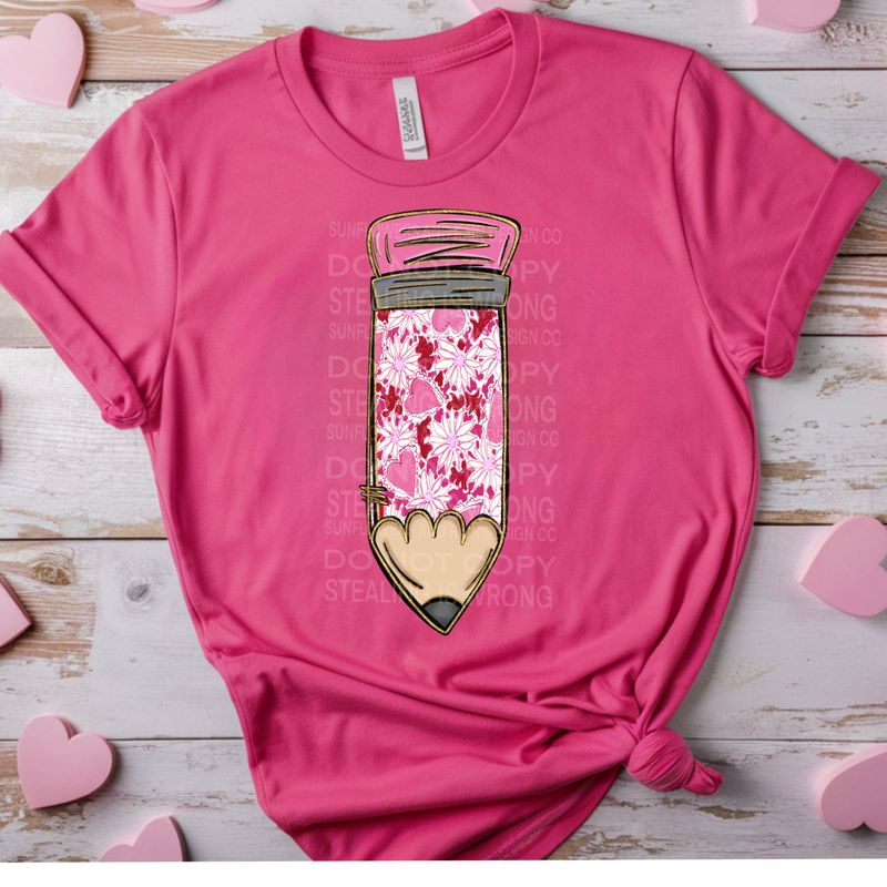 Pencil valentines  png file for sublimation and dtf shirts. Digital download only.