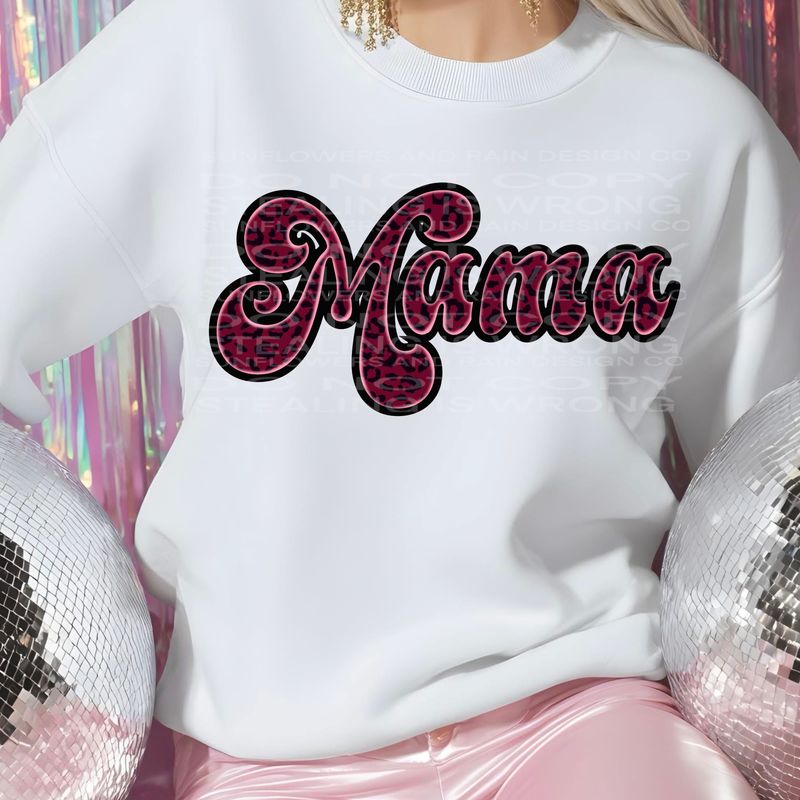 Mama leopard  png file for sublimation and dtf shirts. Digital download only.