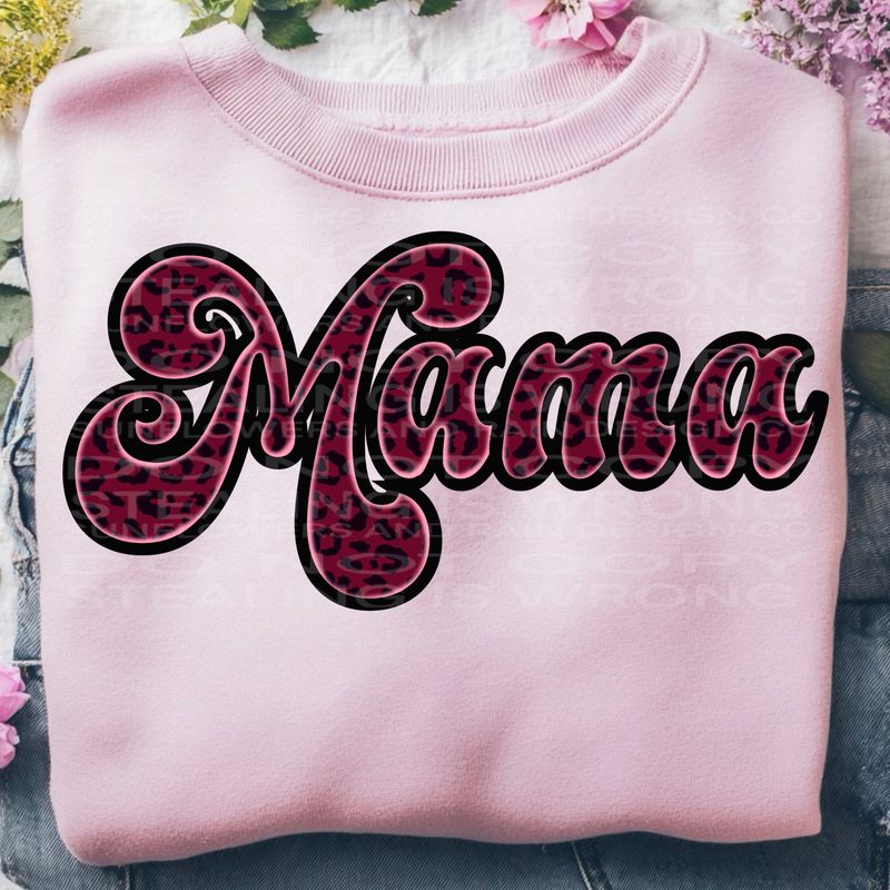 Mama leopard  png file for sublimation and dtf shirts. Digital download only.