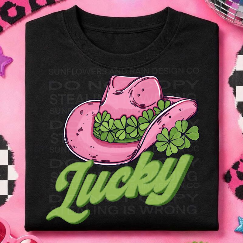 Lucky western  png file for sublimation and dtf shirts. Digital download only.