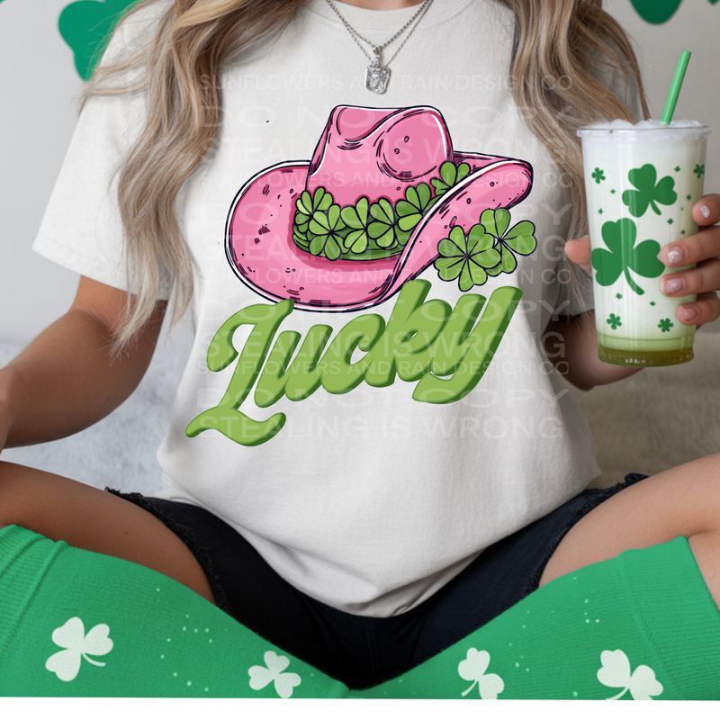 Lucky western  png file for sublimation and dtf shirts. Digital download only.