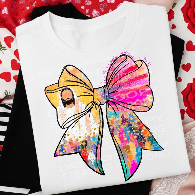 Coquette Bow Jesus png file for sublimation and dtf shirts. Digital download only.