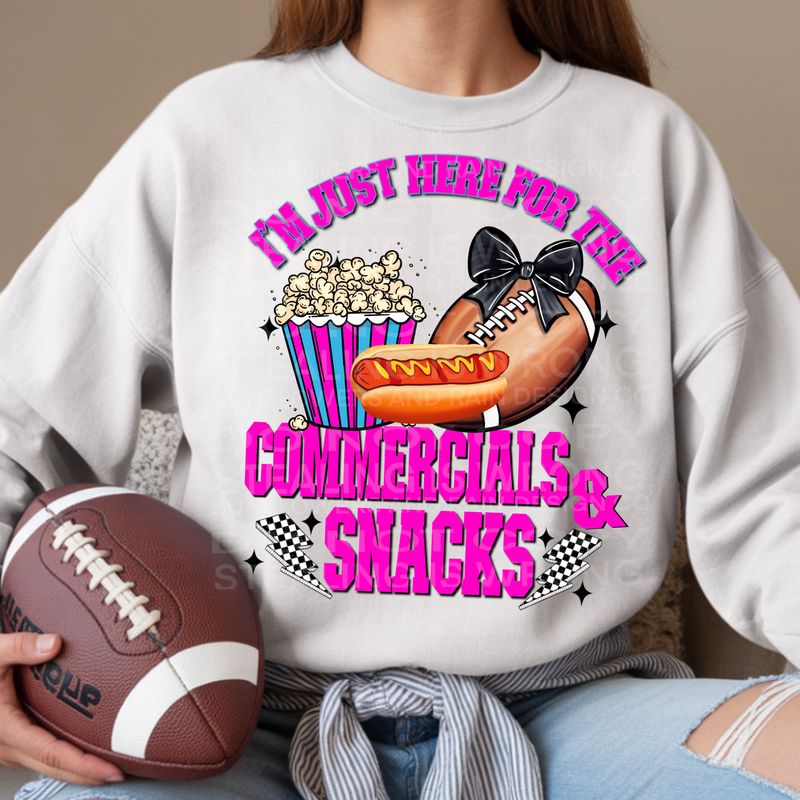 Super Bowl commercials and snacks png file for sublimation and dtf shirts. Digital download only.
