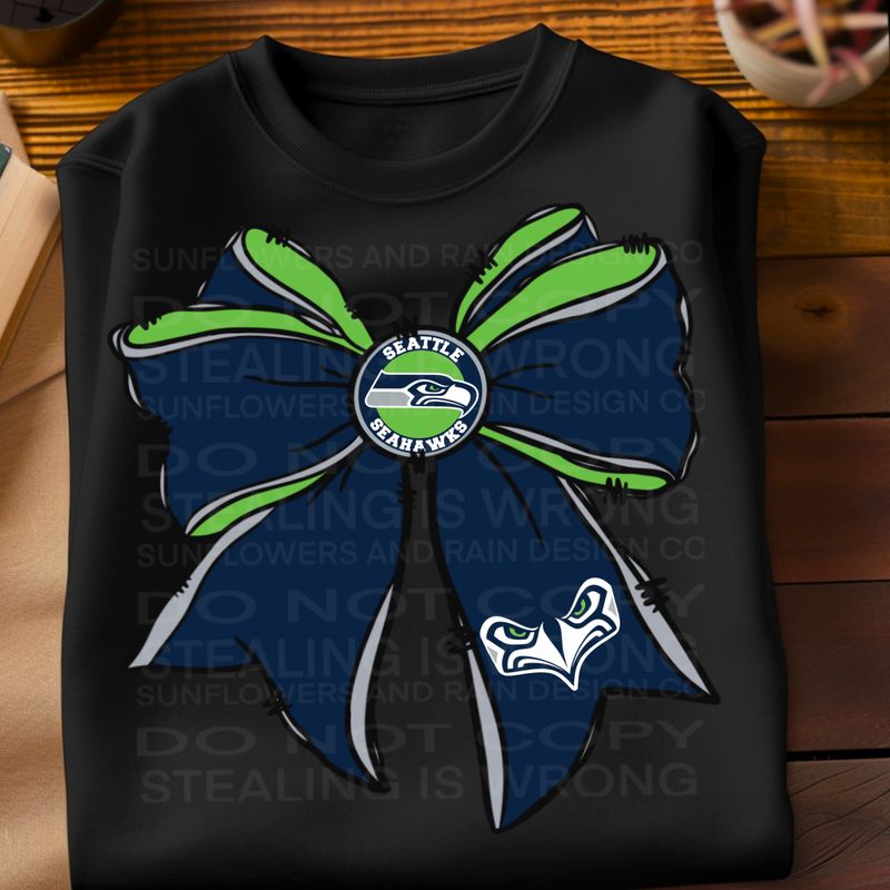 Seahawks  bow png file for sublimation and dtf shirts. Digital download only.