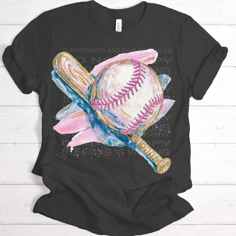 Baseball watercolor png file for sublimation and dtf shirts. Digital download only.
