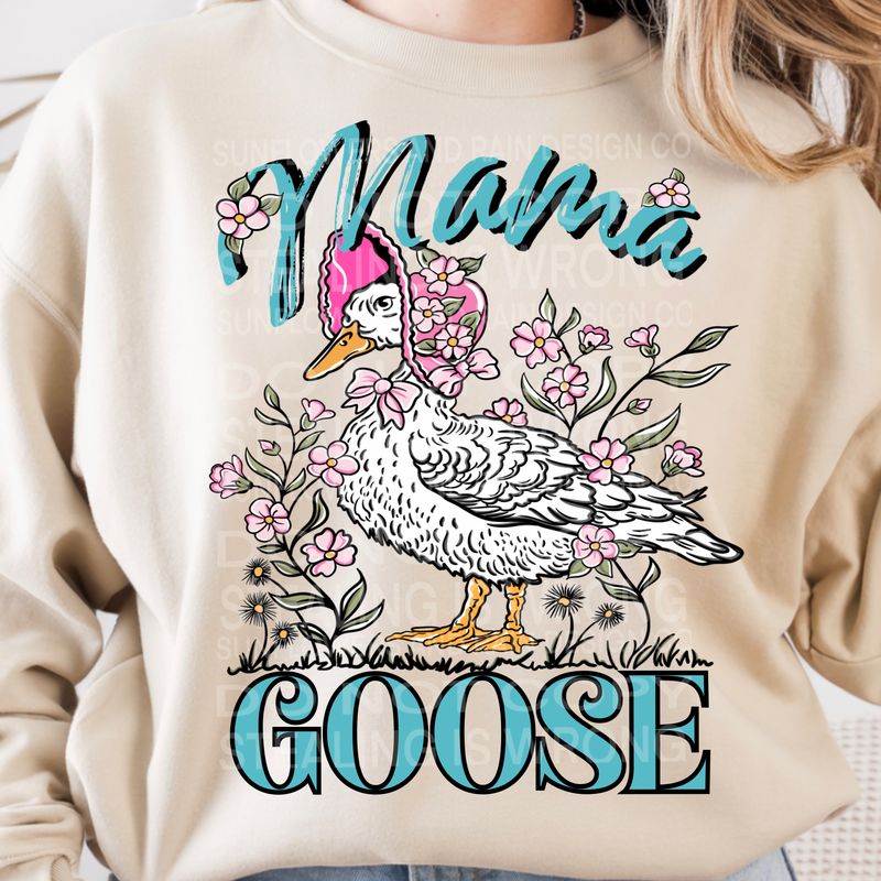 Mama goose png file for sublimation and dtf shirts. Digital download only.