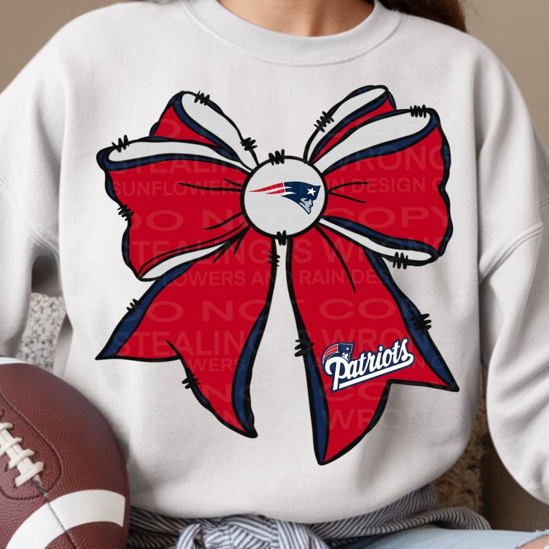 Patriots bow png file for sublimation and dtf shirts. Digital download only.