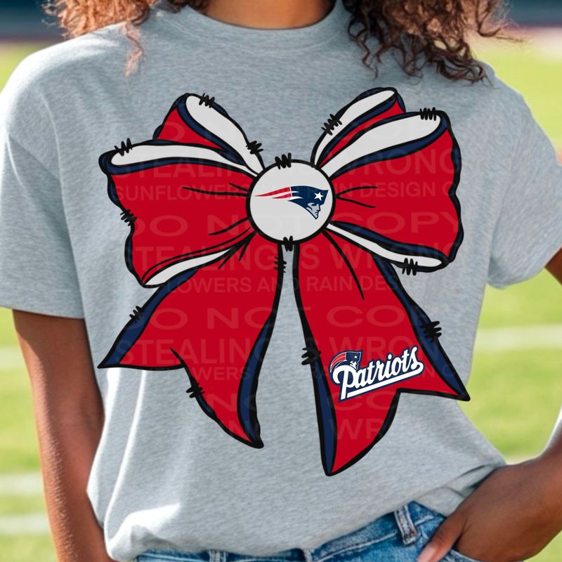 Patriots bow png file for sublimation and dtf shirts. Digital download only.
