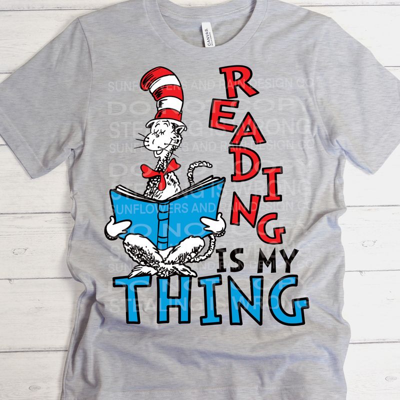 Reading is my thing  png file for sublimation and dtf shirts. Digital download only.