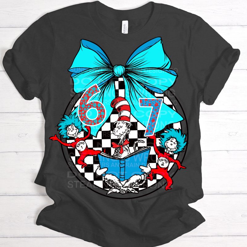 67 Dr SUESS bow png file for sublimation and dtf shirts. Digital download only.