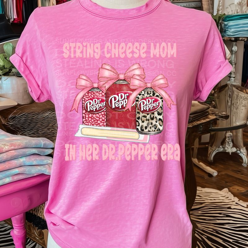 String cheese and Dr Pepper png file for sublimation and dtf shirts. Digital download only.