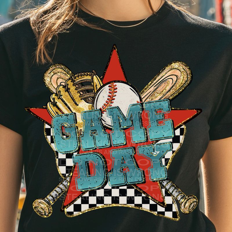 Game Day png file for sublimation and dtf shirts. Digital download only.