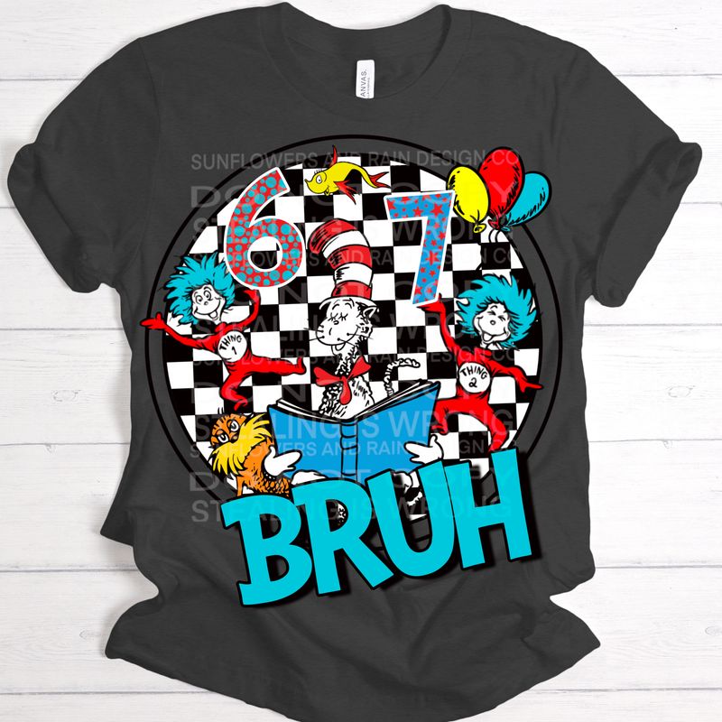 Dr SUESS Bruh png file for sublimation and dtf shirts. Digital download only.