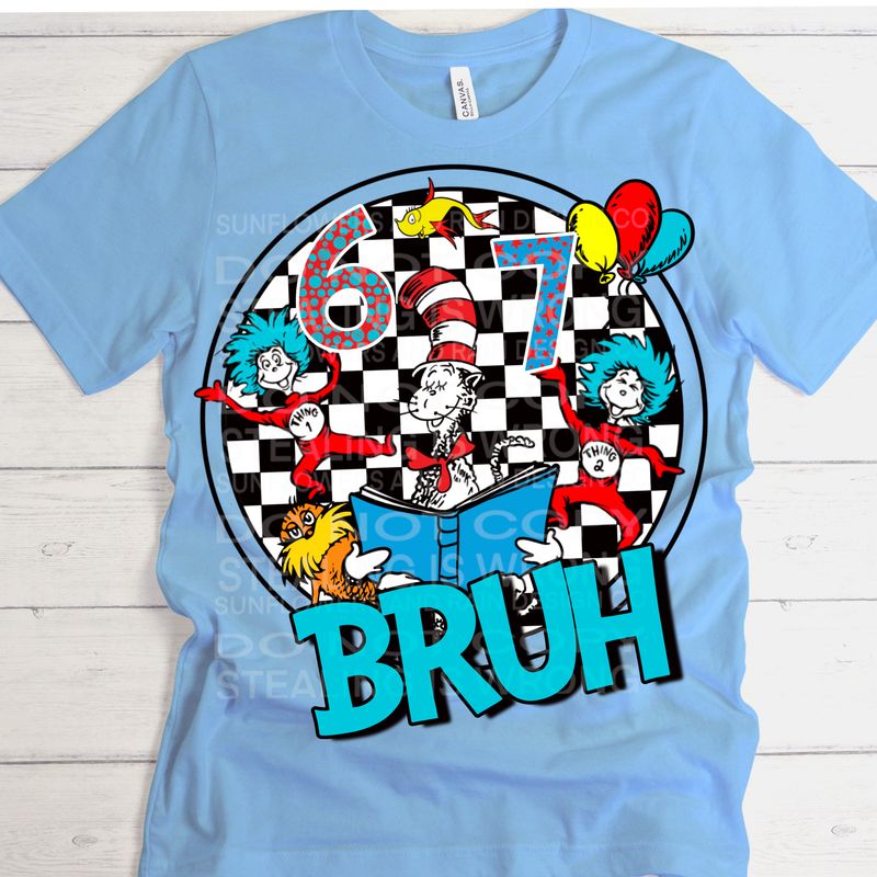 Dr SUESS Bruh png file for sublimation and dtf shirts. Digital download only.