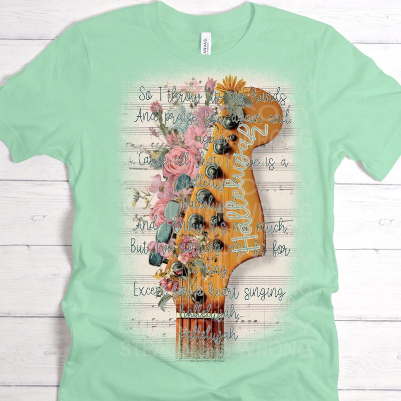 Hallelujah png file for sublimation and dtf shirts. Digital download only.