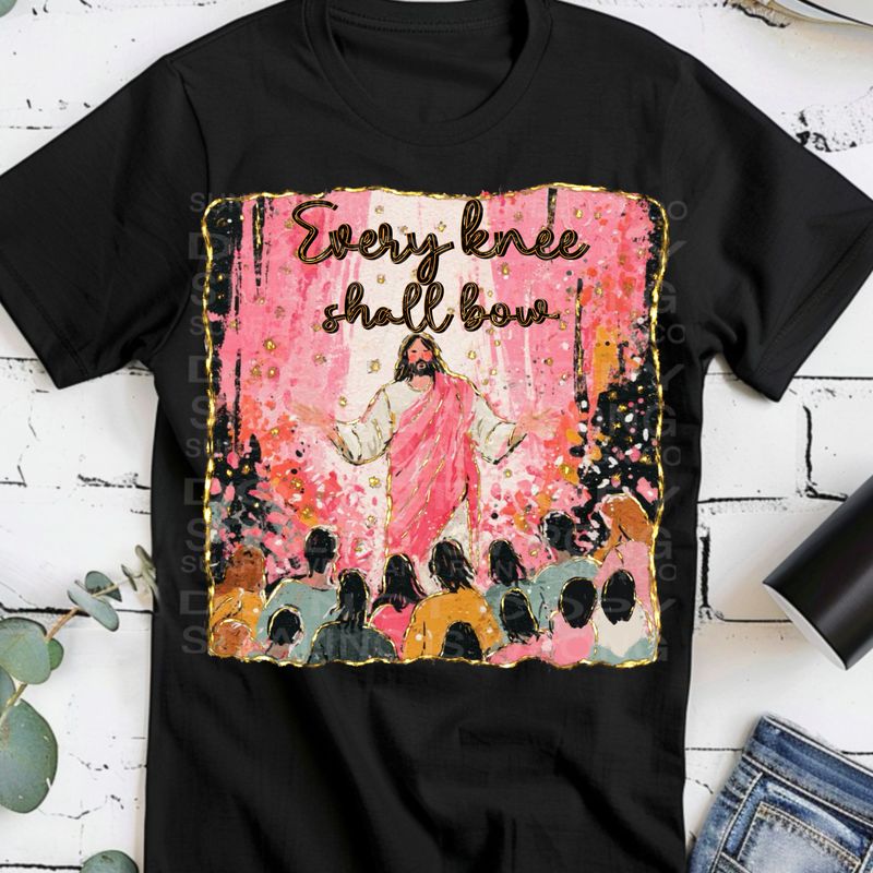 Every knee shall bow png file for sublimation and dtf shirts. Digital download only.