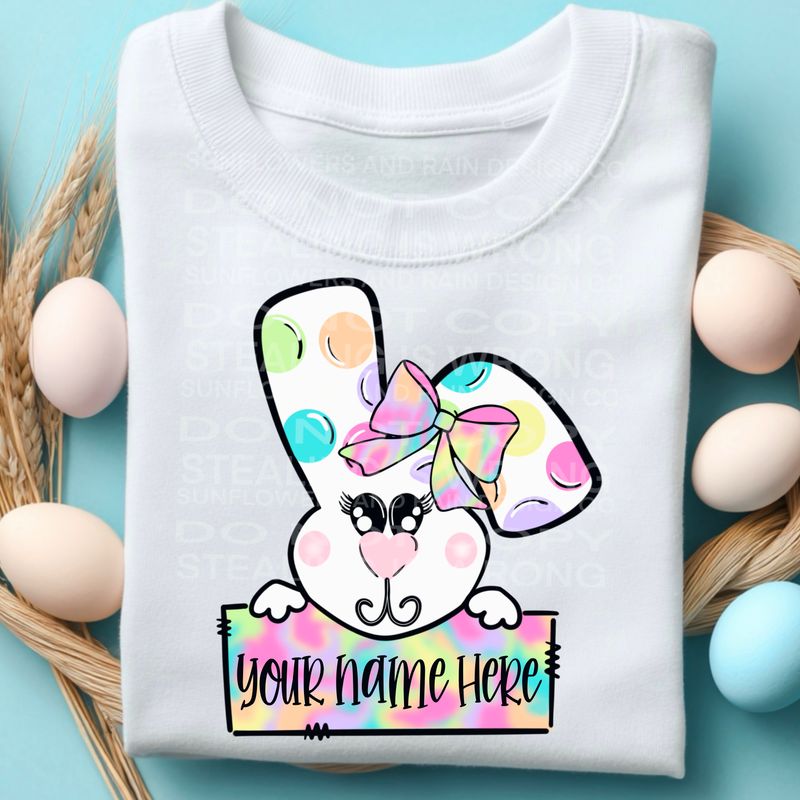 Name plate bunny  png file for sublimation and dtf shirts. Digital download only.
