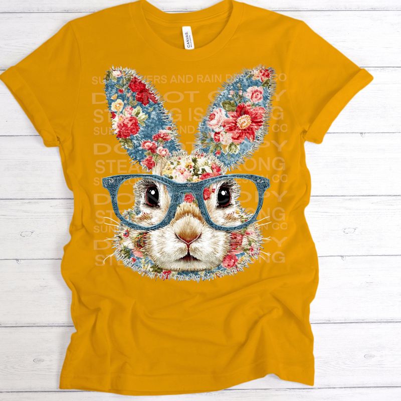 Patchwork bunny png file for sublimation and dtf shirts. Digital download only.