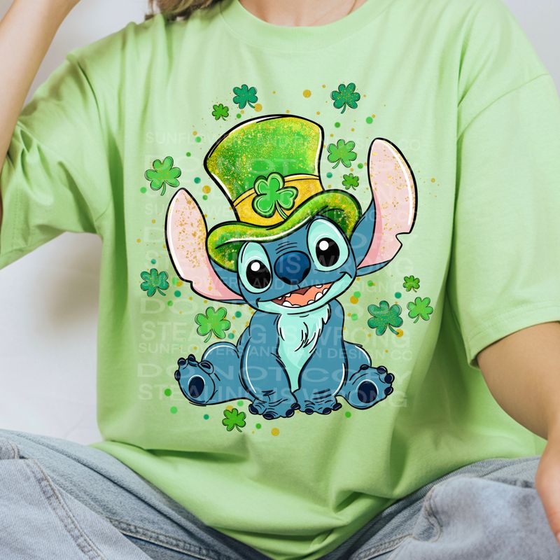 stitch st. Patrick’s day  png file for sublimation and dtf shirts. Digital download only.