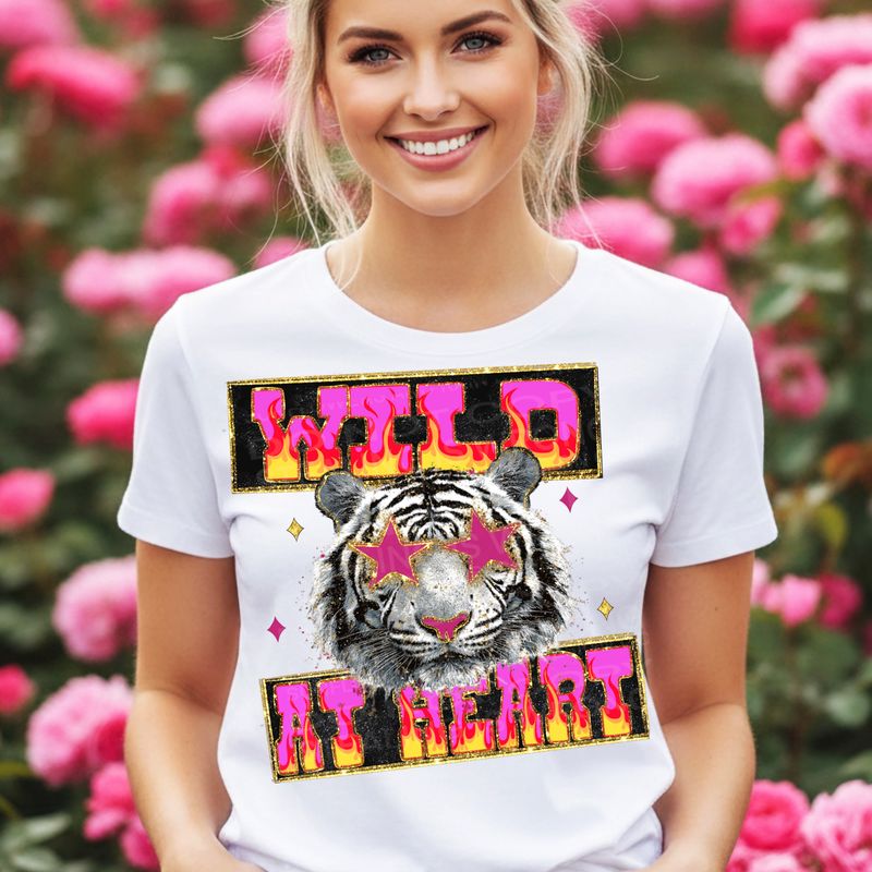 Wild at Heart png file for sublimation and dtf shirts. Digital download only.