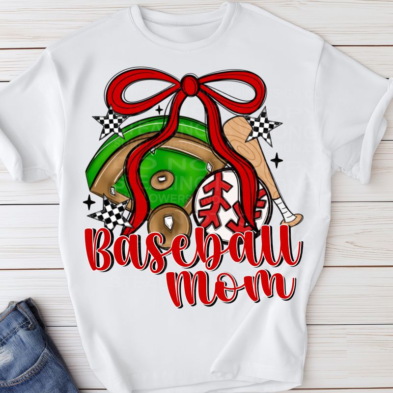 Baseball mom red png file for sublimation and dtf shirts. Digital download only.