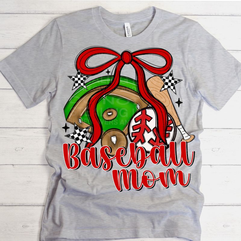 Baseball mom red png file for sublimation and dtf shirts. Digital download only.