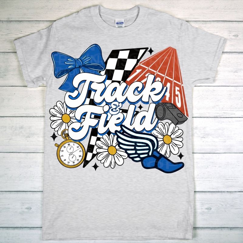 Track and field blue  png file for sublimation and dtf shirts. Digital download only.