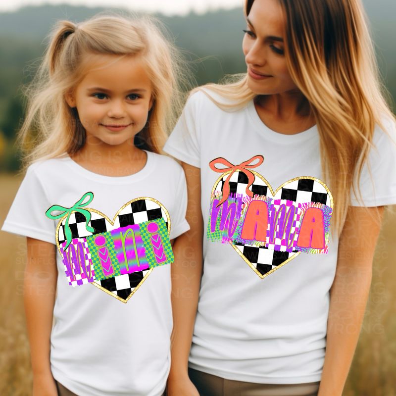 Mama &amp; Mini bundle png file for sublimation and dtf shirts. Digital download only.