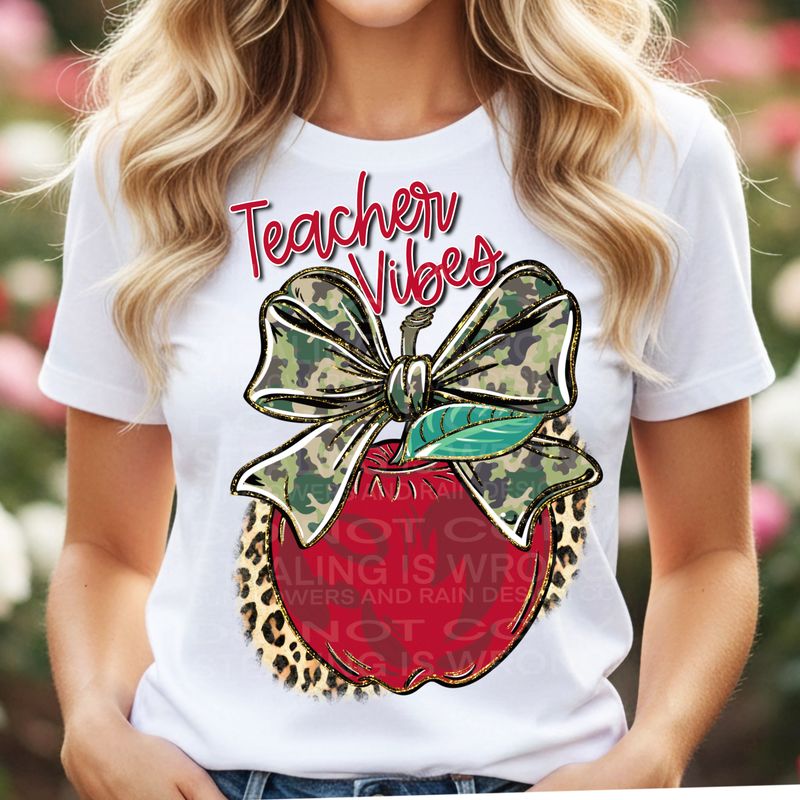 Teacher vibes png file for sublimation and dtf shirts. Digital download only.