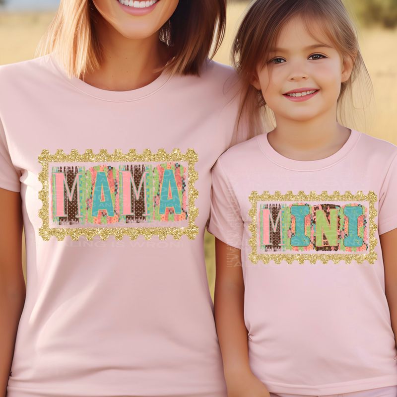 Mama mini bundle png file for sublimation and dtf shirts. Digital download only.