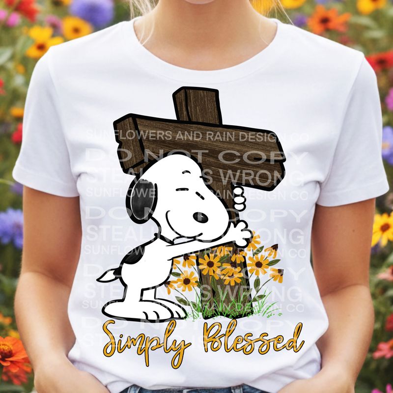 Snoopy blessed png file for sublimation and dtf shirts. Digital download only.