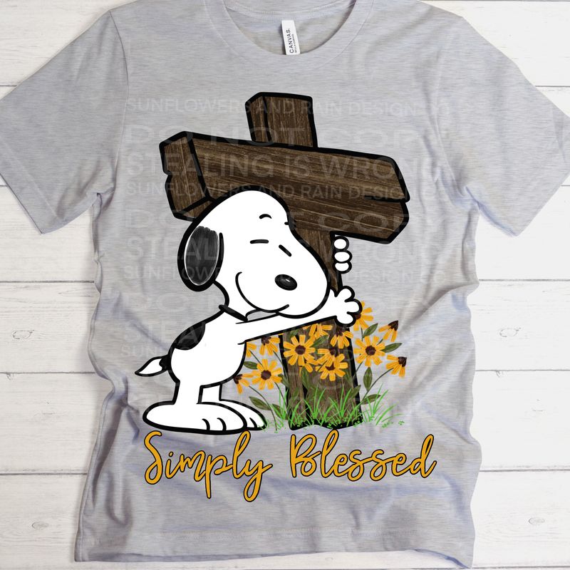 Snoopy blessed png file for sublimation and dtf shirts. Digital download only.