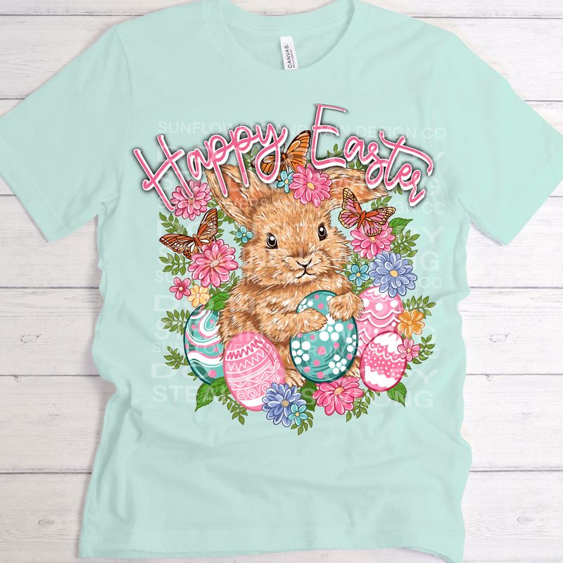 Happy Easter png file for sublimation and dtf shirts. Digital download only.