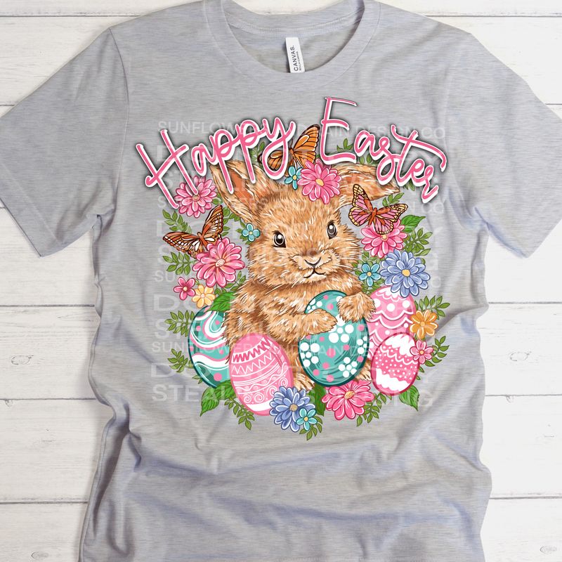 Happy Easter png file for sublimation and dtf shirts. Digital download only.