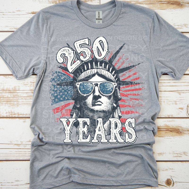 250 years . png file for sublimation and dtf shirts. Digital download only.