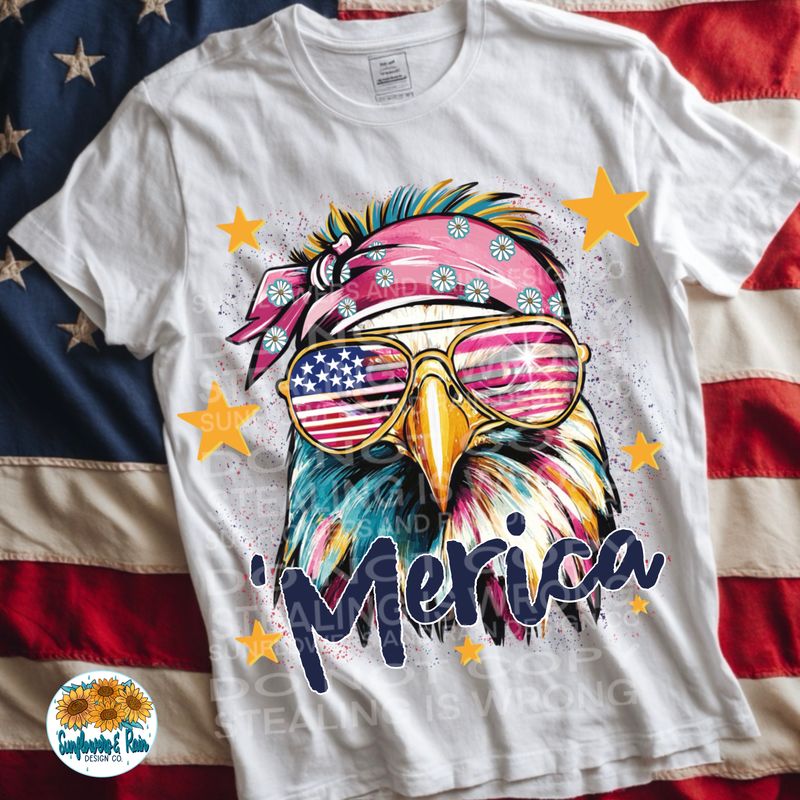 Merica . png file for sublimation and dtf shirts. Digital download only.
