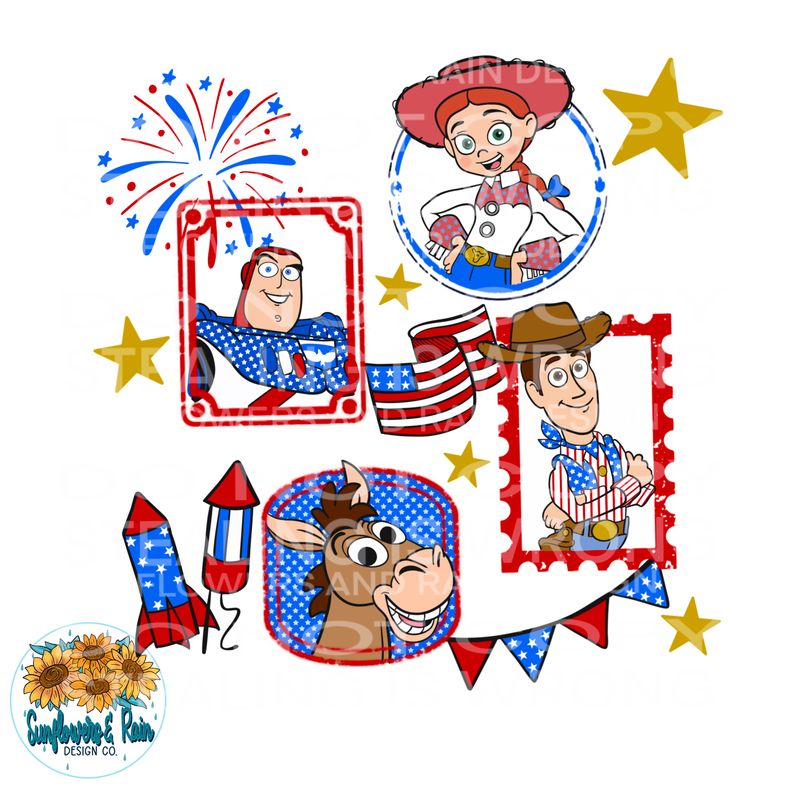 Toy Story July 4th png file for sublimation and dtf shirts. Digital download only.