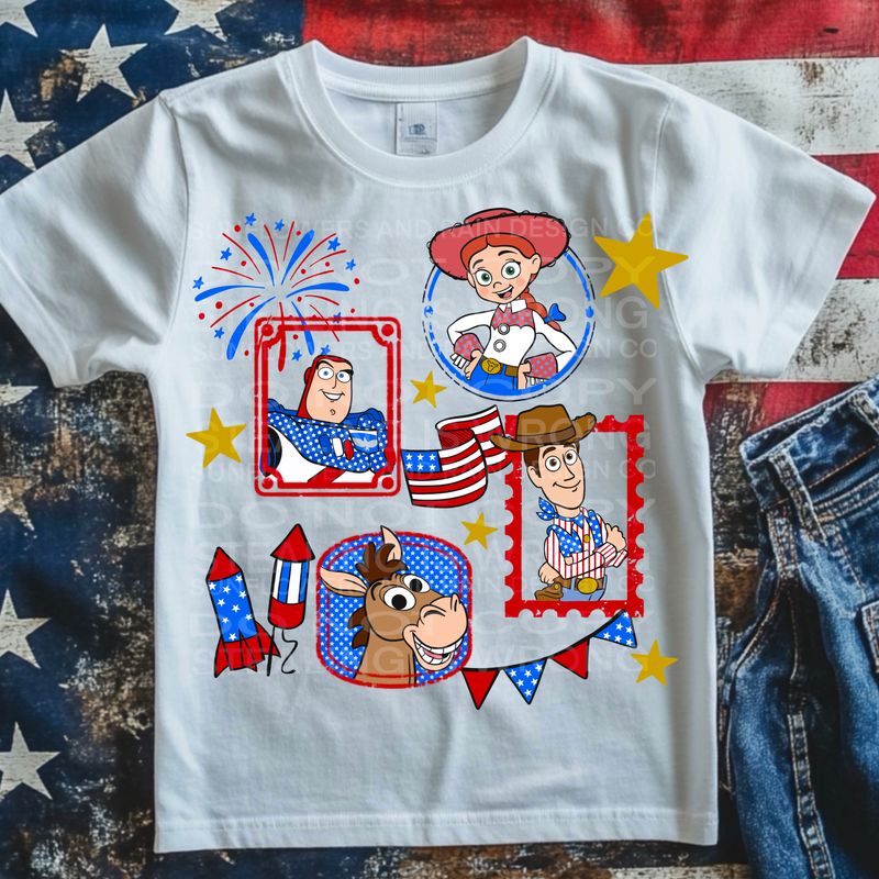 Toy Story July 4th png file for sublimation and dtf shirts. Digital download only.
