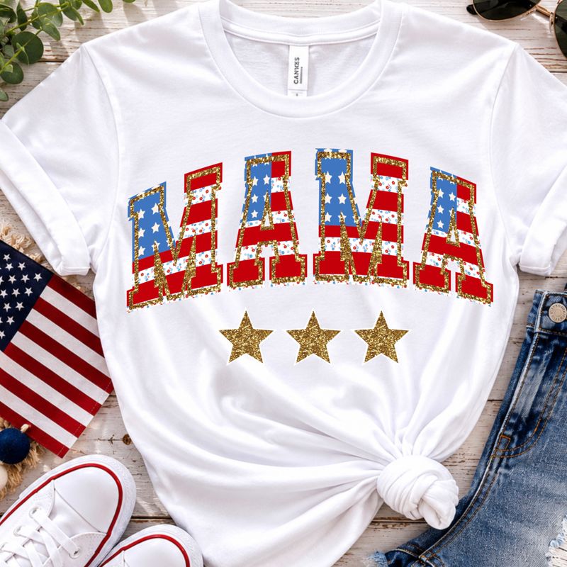 Mama Red, white and blue png file for sublimation and dtf shirts. Digital download only.