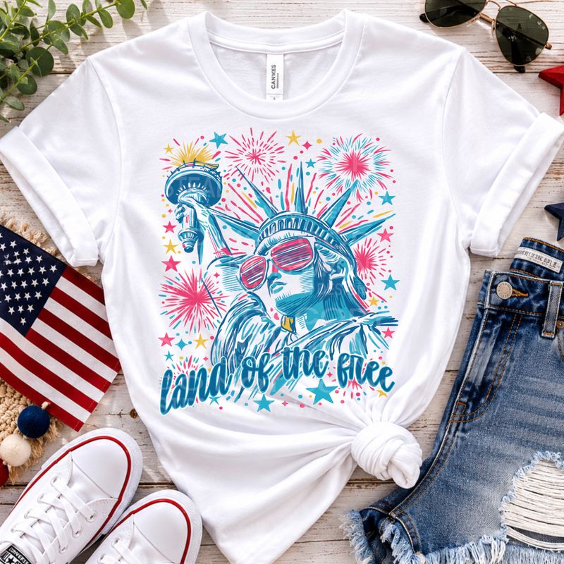 Land of the free png file for sublimation and dtf shirts. Digital download only.