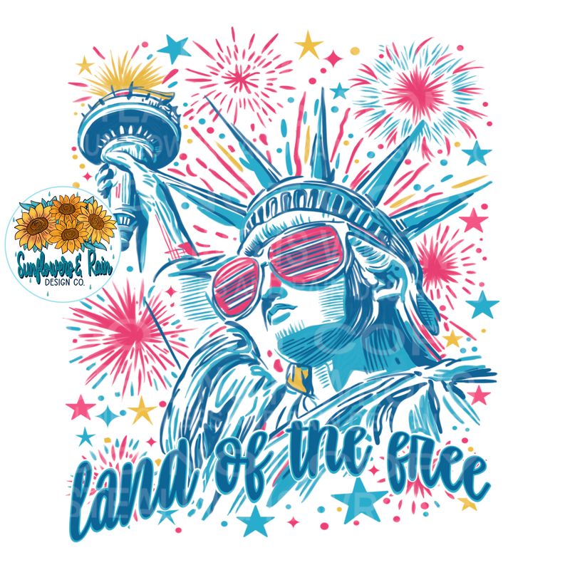 Land of the free png file for sublimation and dtf shirts. Digital download only.