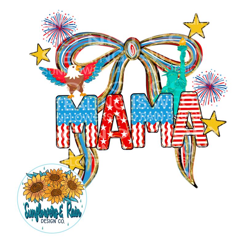 Mama July 4th png file for sublimation and dtf shirts. Digital download only.