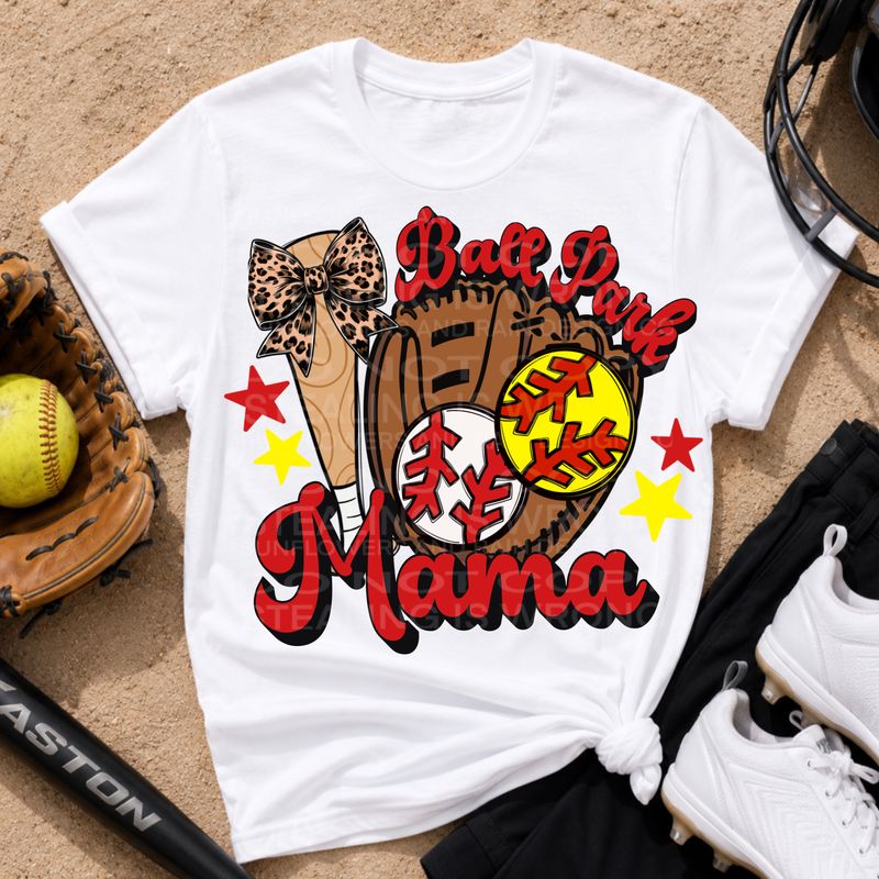 Ball park mama png file for sublimation and dtf shirts. Digital download only.
