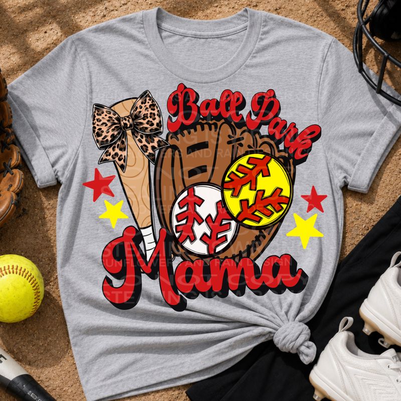 Ball park mama png file for sublimation and dtf shirts. Digital download only.
