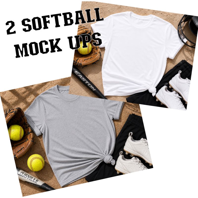 2 softball mock ups png file for sublimation and dtf shirts. Digital download only.