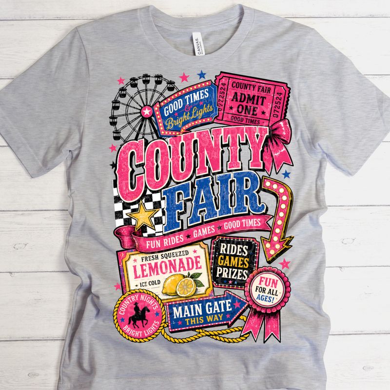 County fair pink png file for sublimation and dtf shirts. Digital download only.